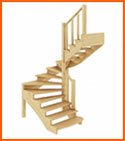 П-образная  лестница деревянная